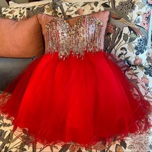 Clarisse Sequence Red Formal Pageant Dress